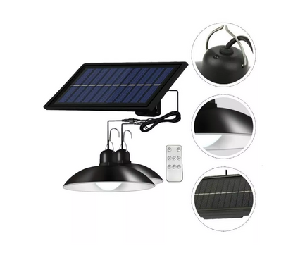PACK 2 LAMPARAS + PANEL SOLAR