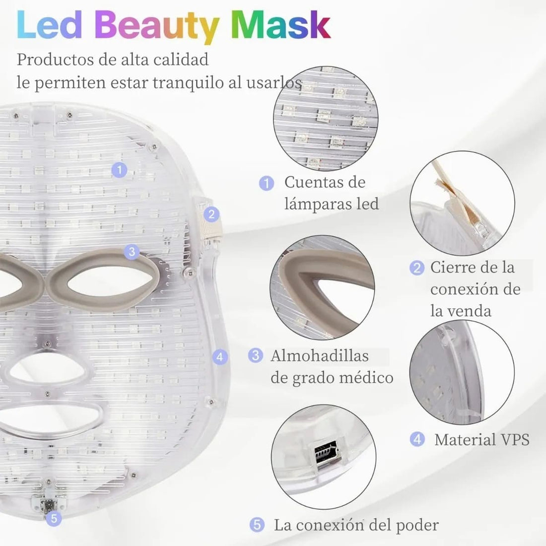 Máscara LED de Rejuvenecimiento Facial