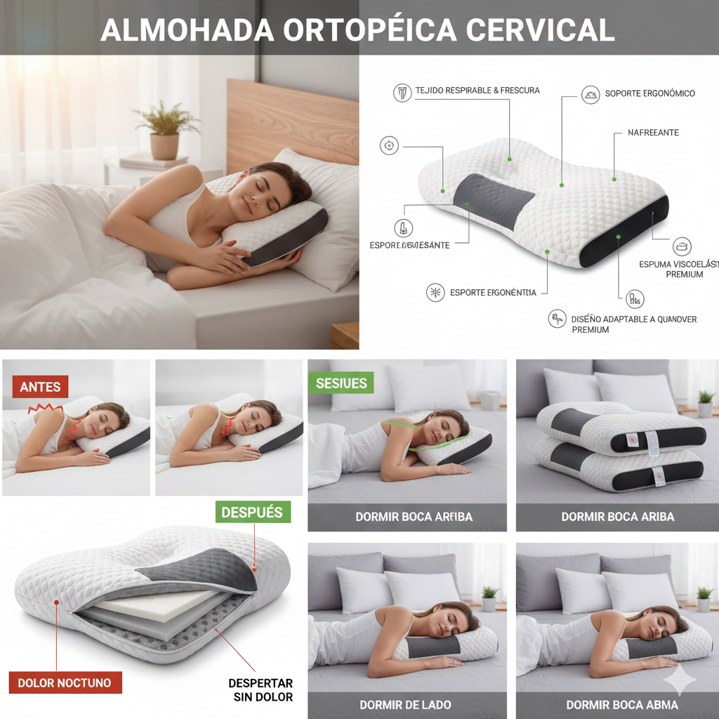3x1 ALMOHADA CERVICAL ORTOPÉDICA PREMIUM