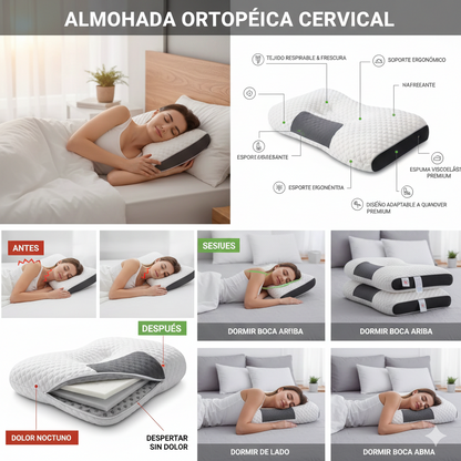 3x1 ALMOHADA CERVICAL ORTOPÉDICA PREMIUM