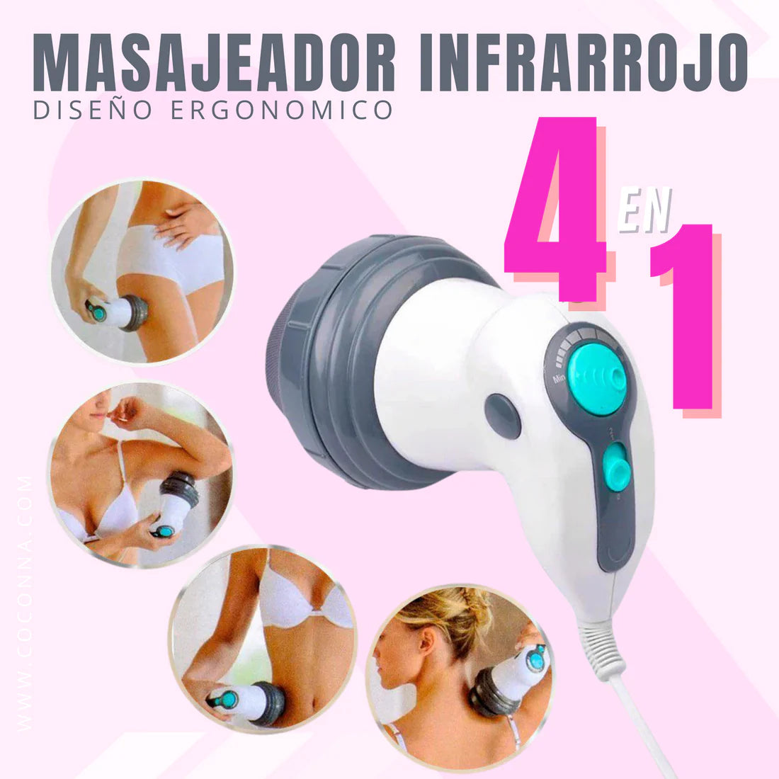 Masajeador profesional con infrarrojo 4 en 1.