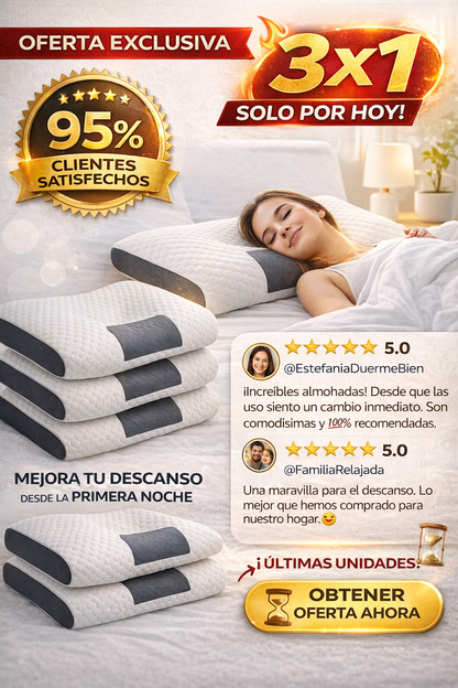 3x1 ALMOHADA CERVICAL ORTOPÉDICA PREMIUM